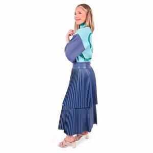 Emily McCarthy Chloe Tiered Skirt Vintage Indigo Blue Faux Leather Small